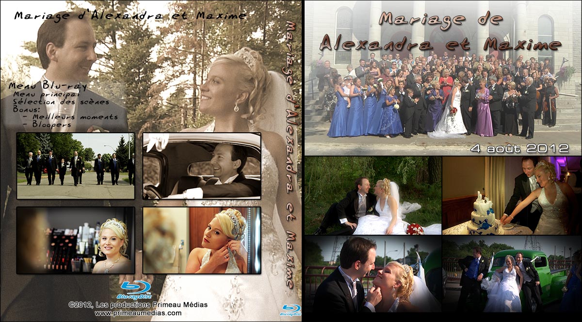 Mariage Alexandra et Maxime pochette Blu-ray