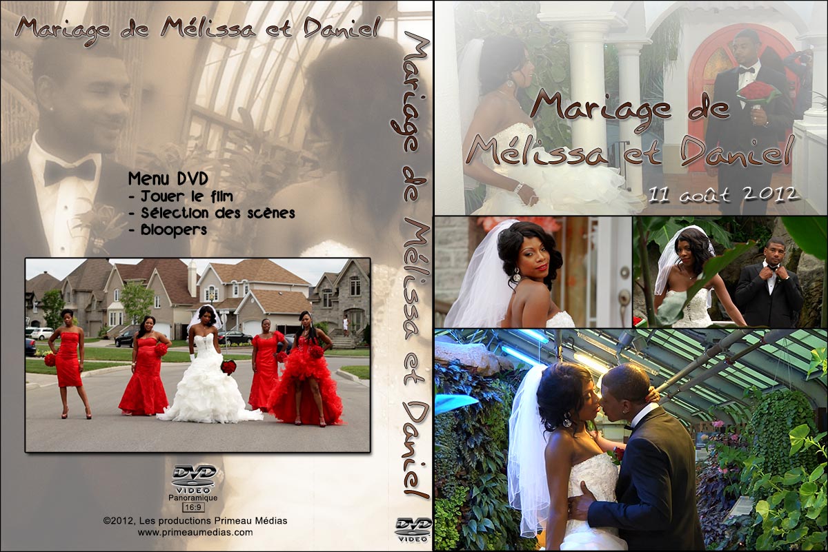 Mariage Mélissa et Daniel pochette DVD